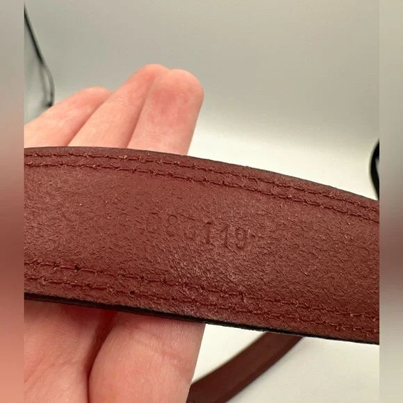 VTG Red Genuine Leather Fossil Brass Buckle Belt Size L 36-40” - Picture 9 of 16